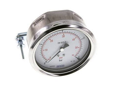 0..4 Bar (0..58 psi) Panel Mount Pressure Gauge Steel/Brass 100 mm Class 1.0 (Bracket)
