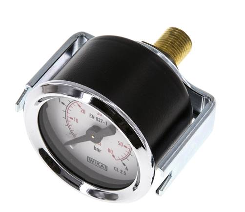 0..4 Bar (0..58 psi) Panel Mount Pressure Gauge Steel/Brass 40 mm Class 2.5 (Bracket)