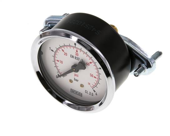 0..4 Bar (0..58 psi) Panel Mount Pressure Gauge Steel/Brass 63 mm Class 2.5 (Bracket)