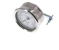 0..6 Bar (0..87 psi) Panel Mount Pressure Gauge Steel/Brass 100 mm Class 1.0 (Bracket)