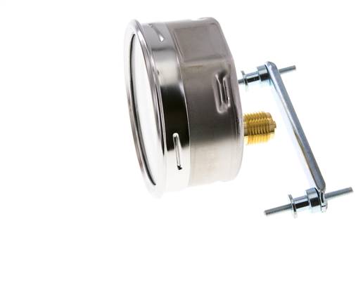 0..6 Bar (0..87 psi) Panel Mount Pressure Gauge Steel/Brass 100 mm Class 1.0 (Bracket)