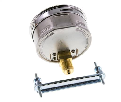 0..6 Bar (0..87 psi) Panel Mount Pressure Gauge Steel/Brass 100 mm Class 1.0 (Bracket)