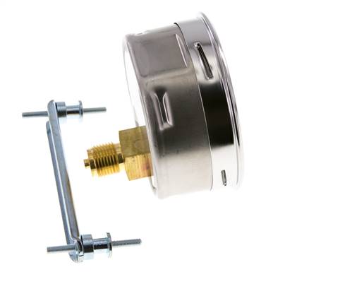 0..6 Bar (0..87 psi) Panel Mount Pressure Gauge Steel/Brass 100 mm Class 1.0 (Bracket)