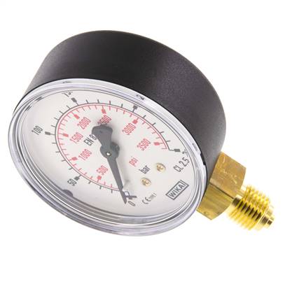 0..250 Bar (0..3626 psi) Pressure Gauge Below Plastic/Brass 63 mm Class 2.5