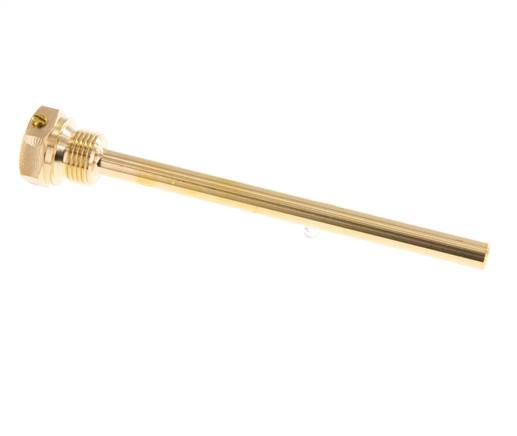Copper Alloy G 1/2 Inch Bolt Fix Thermowell for 160mm Stem Max 160°C and 6 Bars