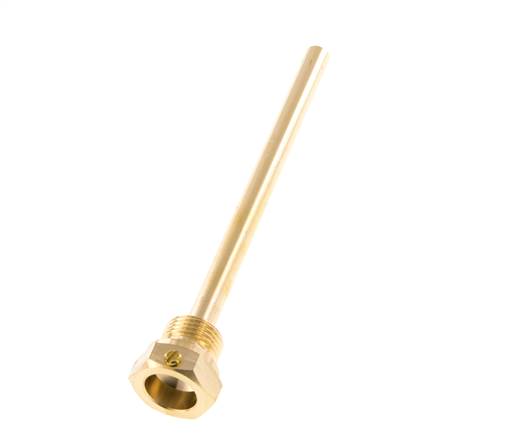 Copper Alloy G 1/2 Inch Bolt Fix Thermowell for 160mm Stem Max 160°C and 6 Bars