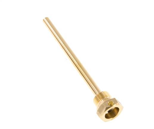 Copper Alloy G 1/2 Inch Bolt Fix Thermowell for 160mm Stem Max 160°C and 6 Bars
