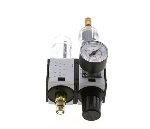 FRL 2-Part G1/4'' 800 l/min 0.5-10.0bar/7-145psi Auto 40 mm Pressure Gauge Polycarbonate Futura 0