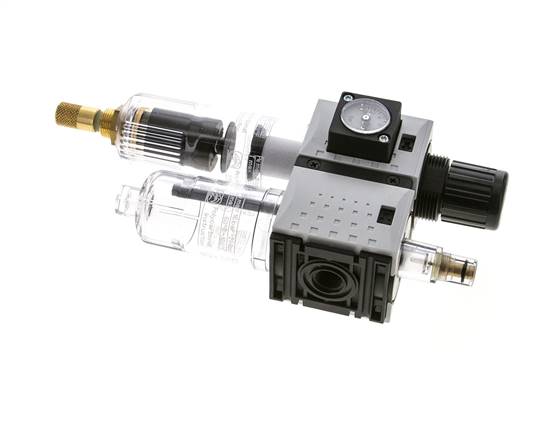 FRL 2-Part G1/4'' 800 l/min 0.5-8.0bar/7-116psi Auto Polycarbonate Futura 0