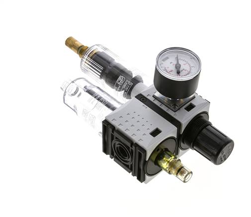 FRL 2-Part G1/4'' 800 l/min 0.5-10.0bar/7-145psi Auto 40 mm Pressure Gauge Polycarbonate Futura 0
