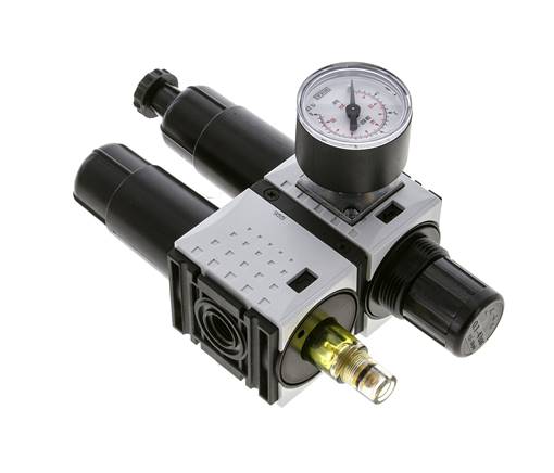 FRL 2-Part G1/4'' 800 l/min 0.2-4.0bar/3-58psi Semi-Auto 40 mm Pressure Gauge Metal Futura 0