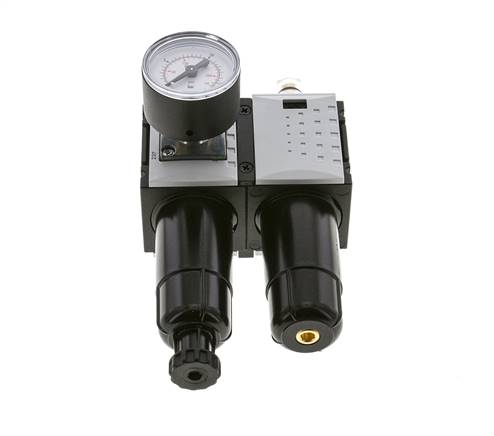 FRL 2-Part G1/4'' 800 l/min 0.5-10.0bar/7-145psi Semi-Auto 40 mm Pressure Gauge Metal Futura 0