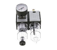 FRL 2-Part G1/4'' 800 l/min 0.5-8.0bar/7-116psi Semi-Auto 40 mm Pressure Gauge Polycarbonate Futura 0