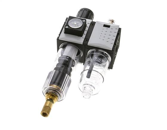 FRL 2-Part G1/4'' 800 l/min 0.5-8.0bar/7-116psi Auto Polycarbonate Futura 0