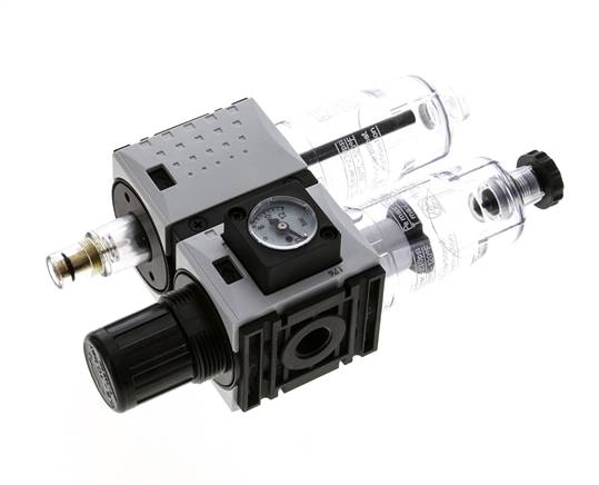 FRL 2-Part G1/4'' 800 l/min 0.5-10.0bar/7-145psi Semi-Auto Polycarbonate Futura 0