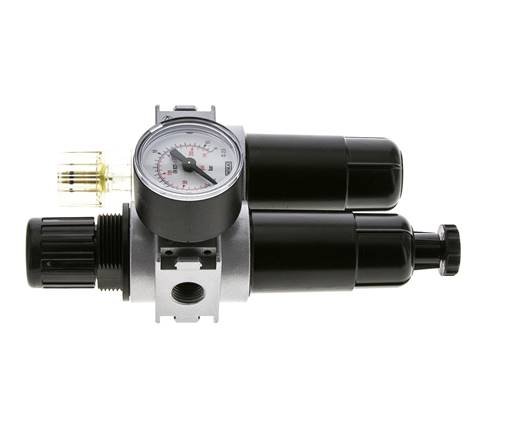 FRL 2-Part G1/4'' 700 l/min 0.5-10.0bar/7-145psi Semi-Auto 40 mm Pressure Gauge Metal Multifix 0