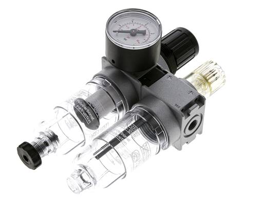 FRL 2-Part G1/8'' 700 l/min 0.1-3.0bar/1-44psi Semi-Auto 40 mm Pressure Gauge Polycarbonate Multifix 0