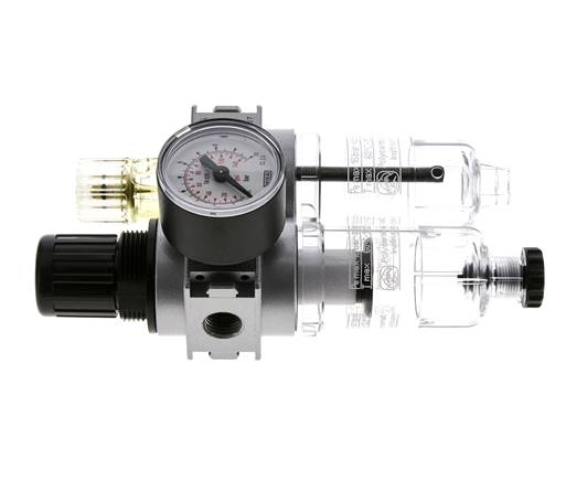 FRL 2-Part G1/4'' 700 l/min 0.2-6.0bar/3-87psi Semi-Auto 40 mm Pressure Gauge Polycarbonate Multifix 0