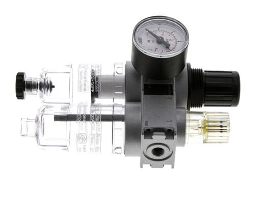 FRL 2-Part G1/8'' 700 l/min 0.1-3.0bar/1-44psi Semi-Auto 40 mm Pressure Gauge Polycarbonate Multifix 0