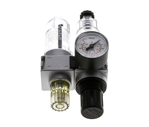 FRL 2-Part G1/4'' 700 l/min 0.2-6.0bar/3-87psi Semi-Auto 40 mm Pressure Gauge Polycarbonate Multifix 0
