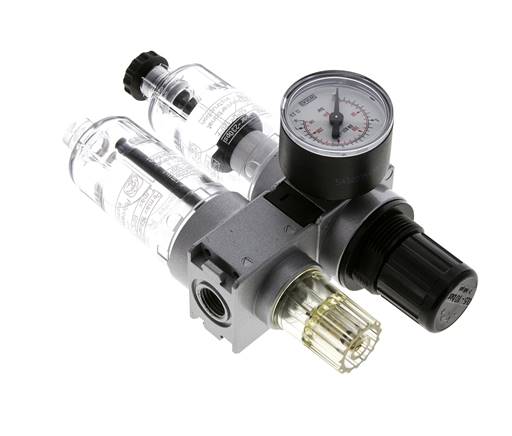 FRL 2-Part G1/4'' 700 l/min 0.5-10.0bar/7-145psi Semi-Auto 40 mm Pressure Gauge Polycarbonate Multifix 0