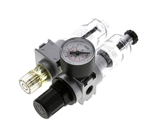 FRL 2-Part G1/4'' 700 l/min 0.2-6.0bar/3-87psi Semi-Auto 40 mm Pressure Gauge Polycarbonate Multifix 0