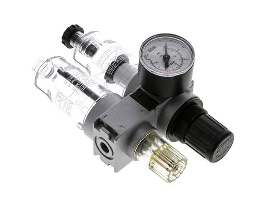 FRL 2-Part G1/8'' 700 l/min 0.1-3.0bar/1-44psi Semi-Auto 40 mm Pressure Gauge Polycarbonate Multifix 0