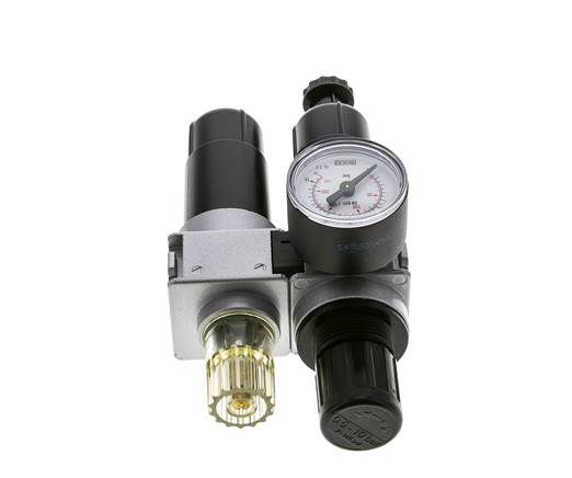 FRL 2-Part G1/4'' 700 l/min 0.5-10.0bar/7-145psi Semi-Auto 40 mm Pressure Gauge Metal Multifix 0