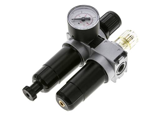 FRL 2-Part G1/4'' 700 l/min 0.5-10.0bar/7-145psi Semi-Auto 40 mm Pressure Gauge Metal Multifix 0