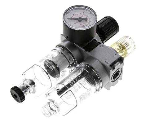 FRL 2-Part G1/4'' 700 l/min 0.2-6.0bar/3-87psi Semi-Auto 40 mm Pressure Gauge Polycarbonate Multifix 0