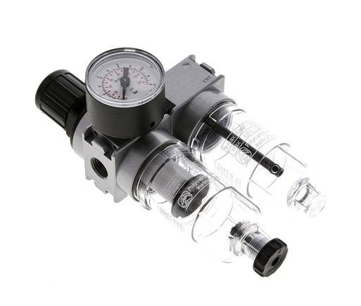 FRL 2-Part G1/4'' 700 l/min 0.2-6.0bar/3-87psi Semi-Auto 40 mm Pressure Gauge Polycarbonate Multifix 0