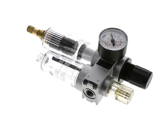 FRL 2-Part G1/4'' 700 l/min 0.2-6.0bar/3-87psi Auto 40 mm Pressure Gauge Polycarbonate Multifix 0