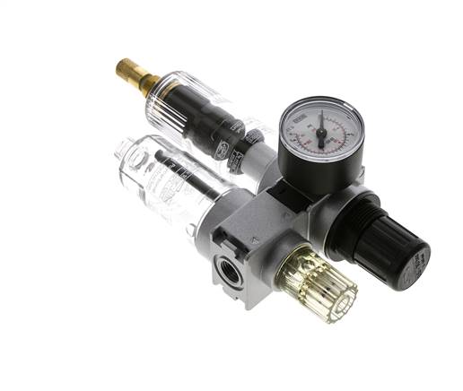 FRL 2-Part G1/4'' 700 l/min 0.5-10.0bar/7-145psi Auto 40 mm Pressure Gauge Polycarbonate Multifix 0
