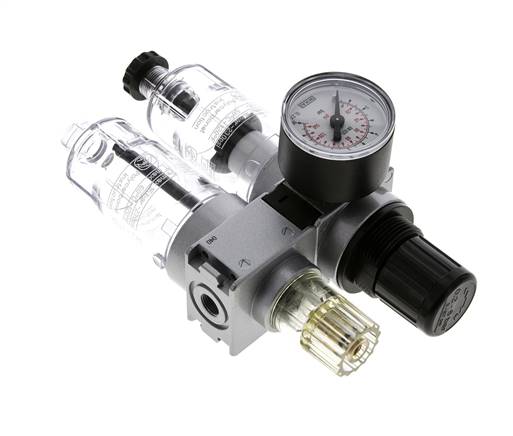 FRL 2-Part G1/8'' 700 l/min 0.2-6.0bar/3-87psi Semi-Auto 40 mm Pressure Gauge Polycarbonate Multifix 0