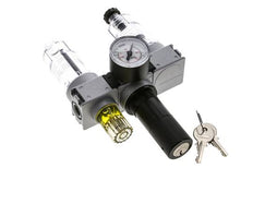 FRL 3-Part G1/4'' 750 l/min 0.5-10.0bar/7-145psi Semi-Auto 40 mm Pressure Gauge Cylinder Lock Polycarbonate Multifix 0
