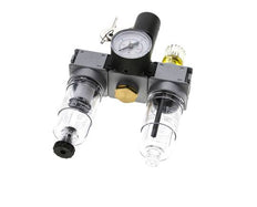 FRL 3-Part G1/4'' 750 l/min 0.5-10.0bar/7-145psi Semi-Auto 40 mm Pressure Gauge Cylinder Lock Polycarbonate Multifix 0