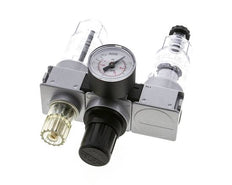 FRL 3-Part G1/4'' 750 l/min 0.5-10.0bar/7-145psi Semi-Auto 40 mm Pressure Gauge Polycarbonate Multifix 0