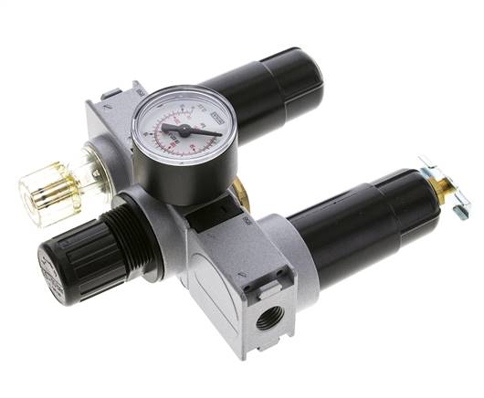 FRL 3-Part G1/4'' 750 l/min 0.5-10.0bar/7-145psi Semi-Auto 40 mm Pressure Gauge Metal Multifix 0