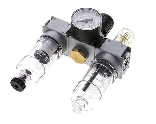 FRL 3-Part G1/8'' 750 l/min 0.2-6.0bar/3-87psi Semi-Auto 40 mm Pressure Gauge Polycarbonate Multifix 0