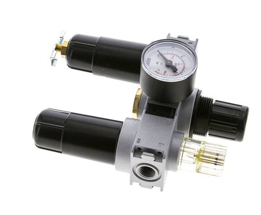 FRL 3-Part G1/4'' 750 l/min 0.5-10.0bar/7-145psi Semi-Auto 40 mm Pressure Gauge Metal Multifix 0