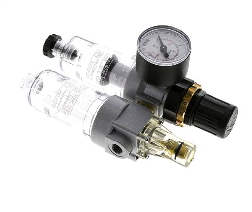 FRL 2-Part G1/8'' 350 l/min 0.5-10.0bar/7-145psi Semi-Auto Polycarbonate Standard 0