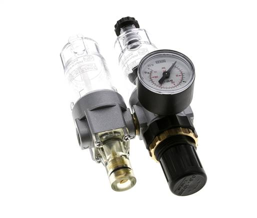 FRL 2-Part G1/4'' 350 l/min 0.5-10.0bar/7-145psi Semi-Auto Polycarbonate Standard 0