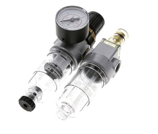 FRL 2-Part G1/4'' 350 l/min 0.5-10.0bar/7-145psi Semi-Auto Polycarbonate Standard 0