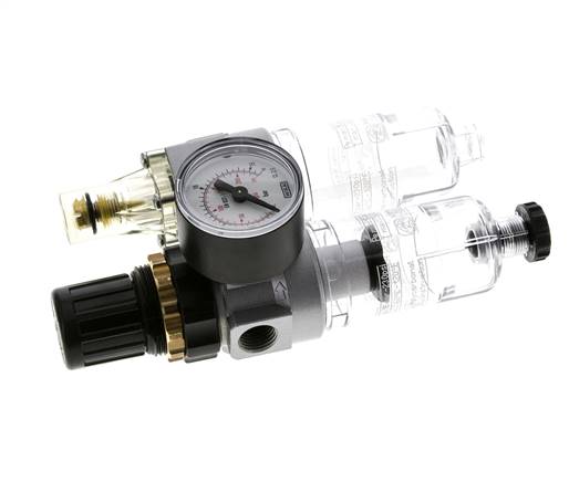 FRL 2-Part G1/4'' 350 l/min 0.5-10.0bar/7-145psi Semi-Auto Polycarbonate Standard 0