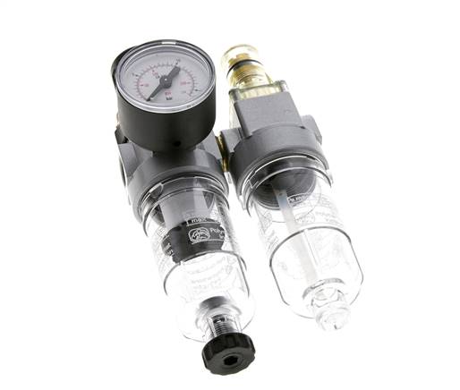 FRL 2-Part G1/4'' 350 l/min 0.5-10.0bar/7-145psi Semi-Auto Polycarbonate Standard 0