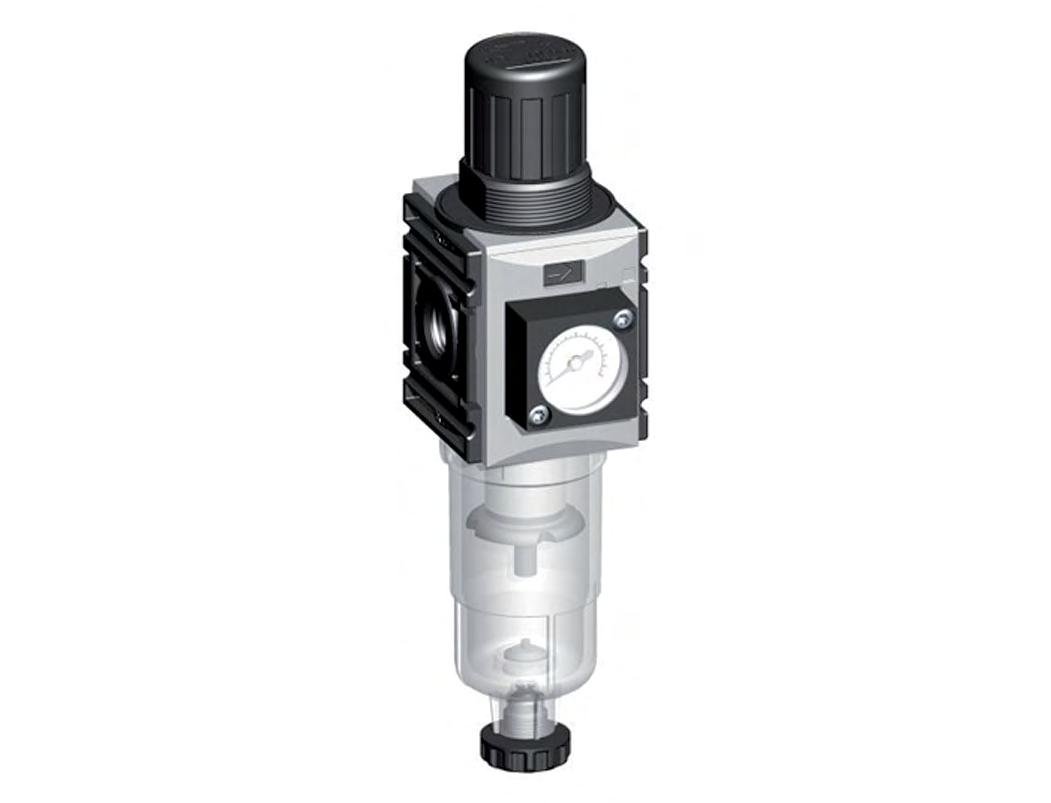 Filter-Regulator G1/4'' 1000 l/min 0.2-4.0bar/3-58psi Semi-Auto 40 mm Pressure Gauge Polycarbonate Futura 0