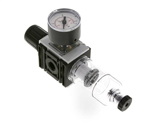 Filter-Regulator G1/4'' 1000 l/min 0.5-10.0bar/7-145psi Semi-Auto 40 mm Pressure Gauge Polycarbonate Futura 0