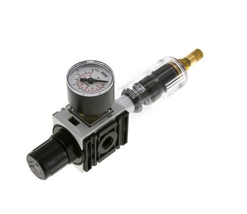 Filter-Regulator G1/4'' 1000 l/min 0.5-8.0bar/7-116psi Auto 40 mm Pressure Gauge Polycarbonate Futura 0