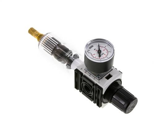 Filter-Regulator G1/4'' 1000 l/min 0.2-4.0bar/3-58psi Auto 40 mm Pressure Gauge Polycarbonate Futura 0