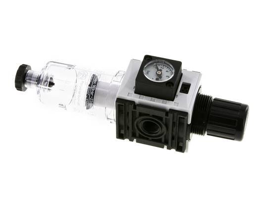 Filter-Regulator G1/4'' 1000 l/min 0.5-8.0bar/7-116psi Semi-Auto Polycarbonate Futura 0